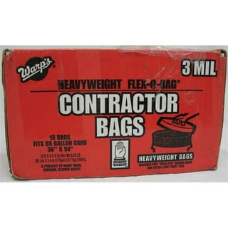 Warp Brothers Flex-O-Bag® Trash Can Liners And Contractor Bags 36 x 56 55  Gal (36 x 56 55 Gal, Black) - in Danbury, CT