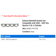 thumbnail image 2 of Exhaust Manifold Gasket Set - Compatible with 2004 - 2007 Kia Spectra 2.0L 4-Cylinder 2005 2006, 2 of 2