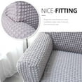 thumbnail image 4 of NICEEC Armchair Slipcover Grey Armchair Covers 1 Piece Easy Fitted Sofa Couch Cover Universal High Stretchable Durable Furniture Protector with Skirt Country Style (1 Seater Lilac Gray), 4 of 6