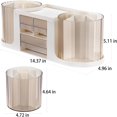 thumbnail image 6 of TACYKIBD Rotating Desk Organizer with 2 Pen Holder, Desk Organizers and Accessories with 10 Slots Pencil Holder for Desk + 3 Drawer, Art Supply Storage Box Caddy for Office Home, 6 of 12
