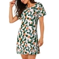 thumbnail image 2 of Vsdgher Chemise de Nuit à Manches Courtes Motif Cactus pour Femmes, Col Rond, Mignonne, Confortable, 2 of 6