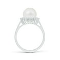 thumbnail image 2 of ANGARA South Sea Cultured Pearl Ring with Floral Halo in 925 Sterling Silver for Women | June Birthstone, Birthday, Anniversary, Jewelry Gift for Women | Pearl Ring, 2 of 8