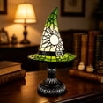 thumbnail image 7 of PoyoKee Halloween Decorations - Witch Hat Lamp, Gothic Stained Glass Night Light, Witch Resin Desk Lamp for Book Shelf Mantel Halloween Indoor Decor, 7 of 7