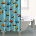 thumbnail image 4 of Cartoon Construction Vehicles Snowflakes Shower Curtain 36"x72" ,Bathroom Decorative Shower Curtains Set with 12 Hooks,Modern Waterproof Washable Shower Curtain, 4 of 6