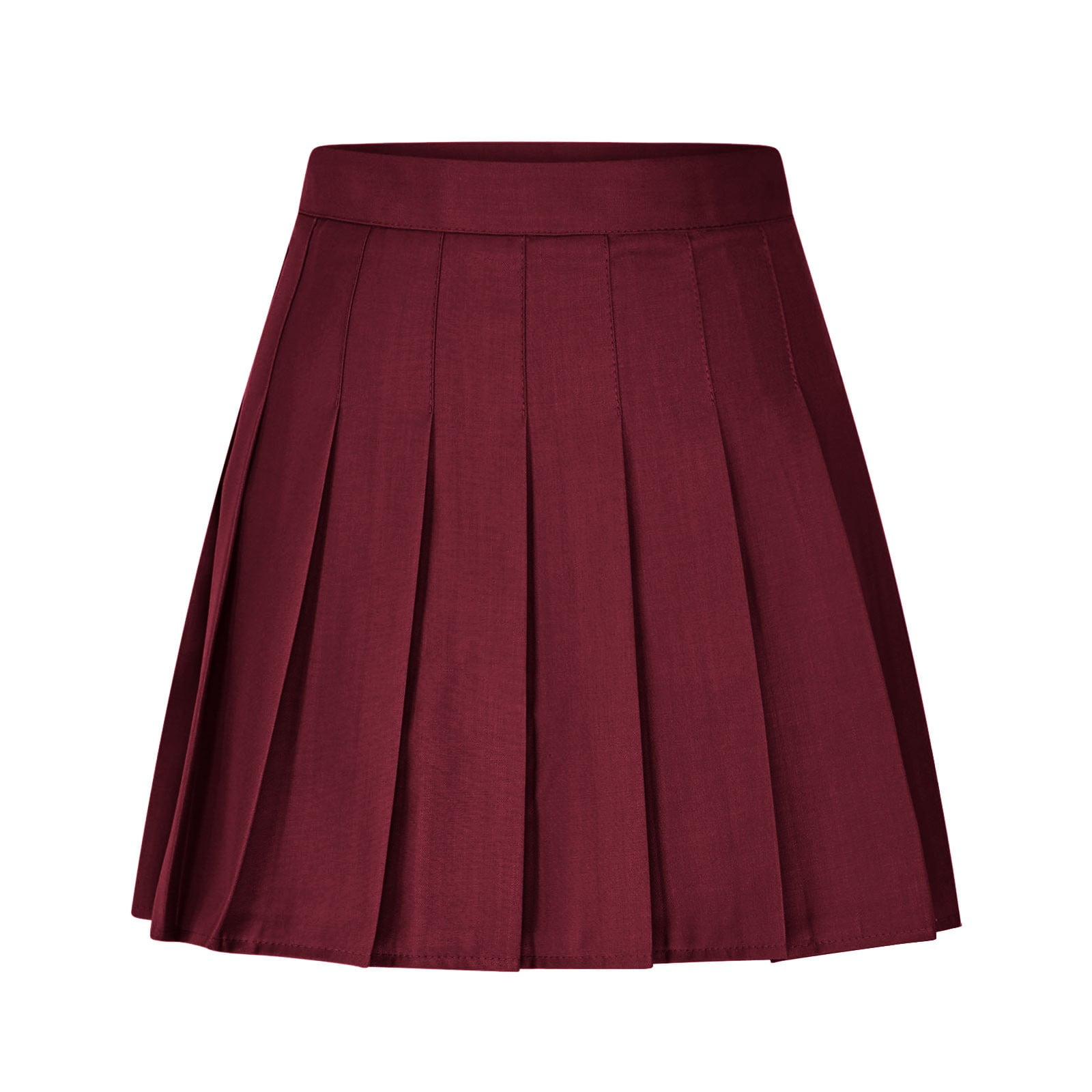 Burgundy Wine Womens Ruched High Leg A Line Basic Mini Short Loose Fit Skirt for Ladies Faux Linen Lounge 2025 Clothes Y2K S
