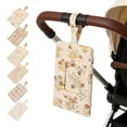 thumbnail image 2 of Sac Distributeur Matelassé Floral pour Lingettes pour Bébé - Pochette à Couches Portable avec Lanière pour Poussette, Sac pour Maman - Porte-Lingettes Humides Réutilisable et Rechargeable pour Voyage, Randonnée, 2 of 8