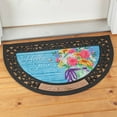 Outdoor Half Round Door Mat with Five Seasonal Inserts for