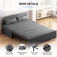 thumbnail image 4 of BALUS Twin Size Pull Out Sofa Bed, 40" Convertible Loveseat Sleeper Sofa with 2 Pillows and Foldable Mattress, Dark Grey, 4 of 7