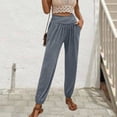 thumbnail image 1 of Pantalones Con Cordón Pantalones básicos para damas Slim Fit Estilo casual Cintura elástica Color sólido Traje deportivo Cgtredaw Gris M para Mujer, 1 of 6