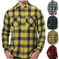 thumbnail image 3 of CYiJun George Flannel Plaid Shirt for Men Regular Fit Long Sleeved Casual Button Down Shirt with Two Pockets,White S, 3 of 3