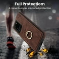 thumbnail image 4 of Fit for Samsung Galaxy S20 Ultra Case Card Pocket 360° Rotatable Ring Holder Kickstand, Shockproof Drop Resistant PU Leather Soft TPU Back Protective Phone Case For Samsung Galaxy S20 Ultra, Coffee, 4 of 8