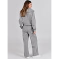 thumbnail image 5 of Women 2 Piece Outfits Sweatsuit Set 2023 Fall Oversized Half Zip Sweatshirt Wide Leg Sweatpant Lounge Set Tracksuit, 5 of 5