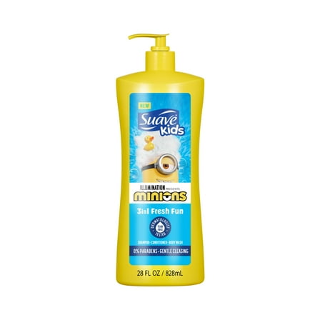 Suave Kids 3-in-1 Shampoo Conditioner & Body Wash, Minions, 28 oz