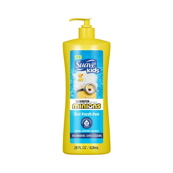 Suave Kids 3-in-1 Shampoo Conditioner & Body Wash, Minions, 28 oz
