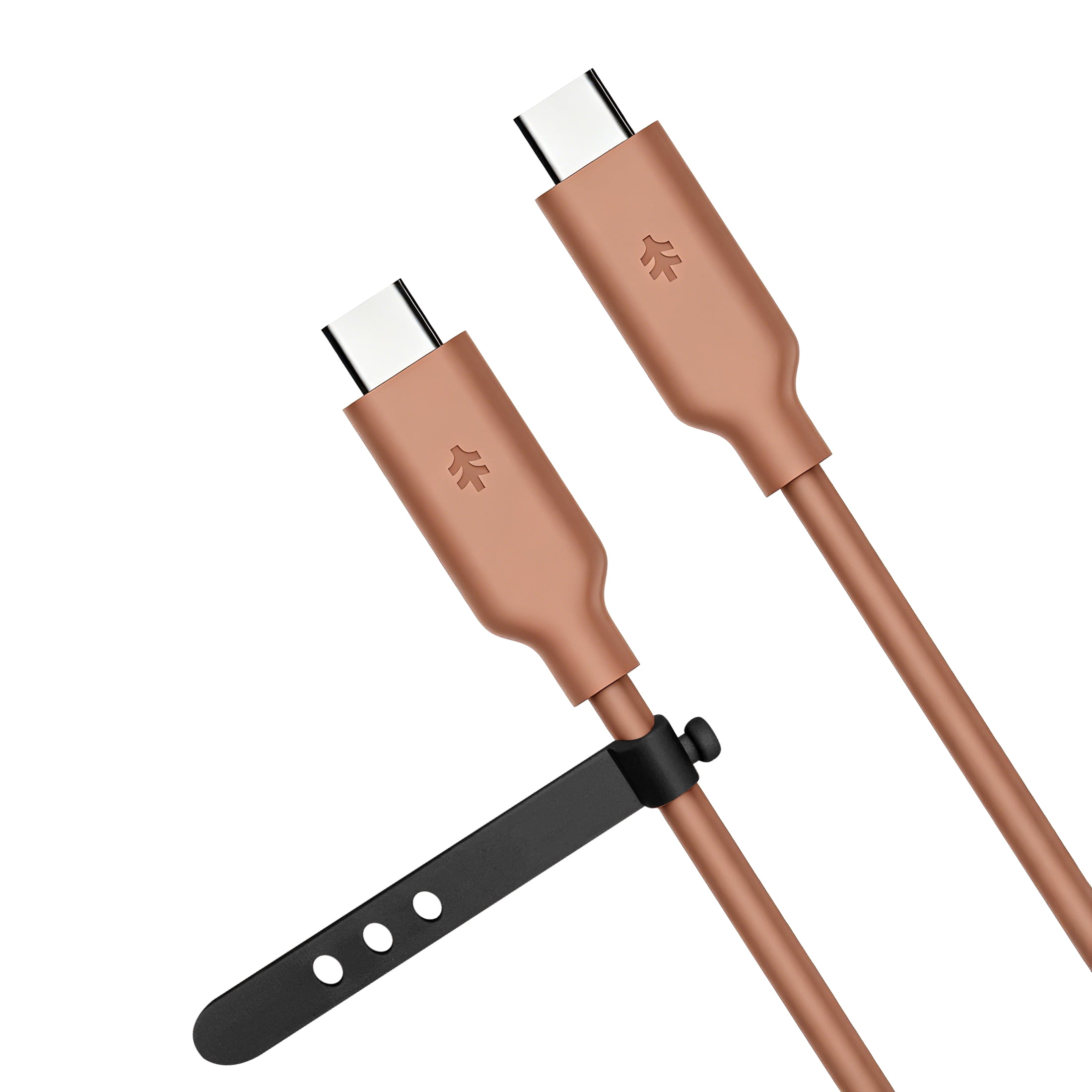 Swiss Tech Kabel S100 6 ft 100W Soft Touch USB-C to USB-C Charging Cable, Terra Orange