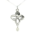 thumbnail image 1 of Celtic Quatrefoil Flower Necklace Sterling Silver - Gift Boxed with Good Luck Story Card - Handcrafted in USA, 1 of 5