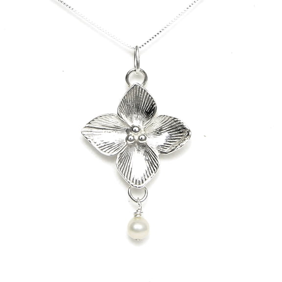 Celtic Quatrefoil Flower Necklace Sterling Silver - Gift Boxed with Good Luck Story Card - Handcrafted in USA