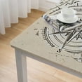 thumbnail image 5 of nygtbtfer Compass Square Fitted Tablecloth, Vintage Nautical Compass Table Cover Water Resistant Polyester Washable for Indoor Outdoor Party &amp; Banquet Dinner, Fits Square Table Maximum  white, 5 of 8