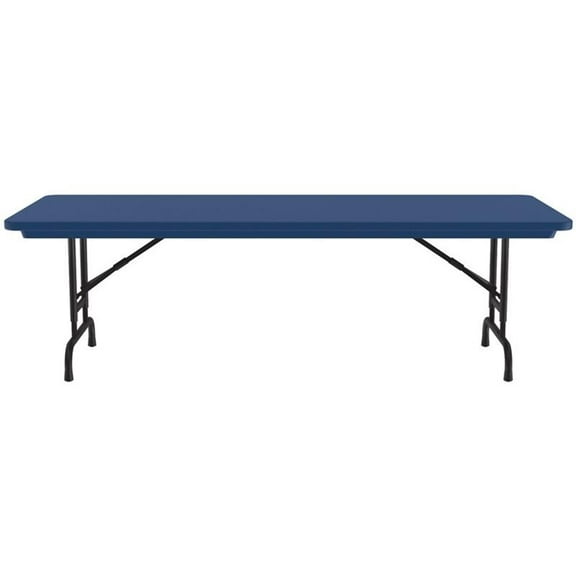 UrbanPro 22-32" Adjustable Height Plastic Resin/Metal Folding Table in Blue