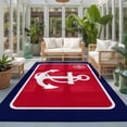 thumbnail image 2 of Area Rugs 5'x7', Nautical Anchor Carpet Runner Indoor Outdoor Rugs Home Decor Aesthetic, Blue Red Coastal Ocean Beach Compass Non Slip Mats Washable Accent Rug for Living Room Bedroom, 2 of 8