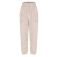 thumbnail image 5 of cfhntfmh Fuzzy Pants for Women Lounge High Waisted Warm Fleece Pants Winter Soft Lined Plush Plus Size Jogger Pants, 5 of 5