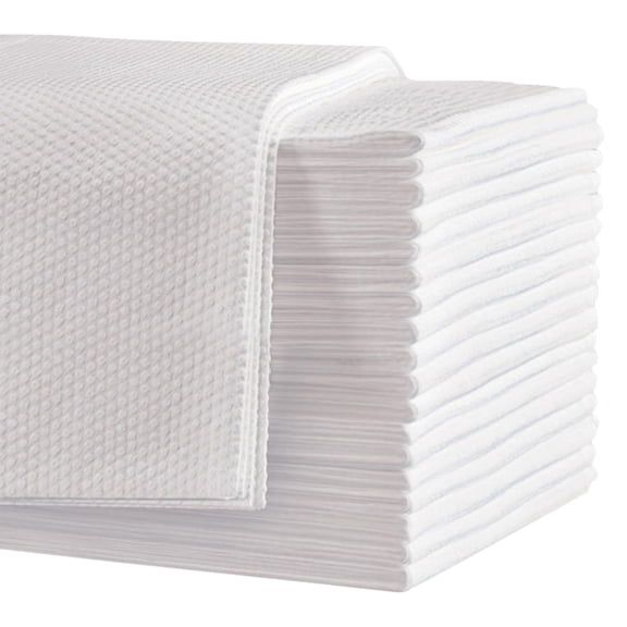 50-Count Disposable Bath Hair Towels, 19.7" x 27.6" Thickened and Absorbent Salon & Spa Towels for Massage Yoga Camping Trips (White)