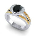 thumbnail image 2 of 2.35 Carat Oval Cut Black Onyx & Citrine Gemstone Shiny Engagement Ring for Ladies Solid 14K White Gold Size 4.5 by Diamond-Capitals, 2 of 8