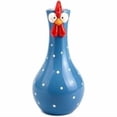 thumbnail image 6 of Handcrafted Planter Chicken Long Neck Colorful Chicken Blue Resin Vases, 6 of 7
