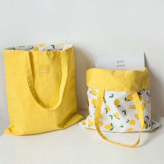 Bolso de mano de lona de doble cara de tela de trigo y mijo, de doble uso, bolsa de lona, bolsa de compras, bolsa de almacenamiento, bolsa de comestibles