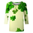 thumbnail image 5 of St. Patrick's Day Shirts, 3/4 Sleeve T Shirts for Women, Round Neck Blouse Tops Fashion Woman Casual Printing Blouse Crewneck 3/4 Sleeved T-Shirt Summer Tops, 5 of 5