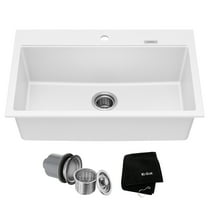 KRAUS® Quarza™ 31” Granite Drop In / Undermount Single Bowl White Kitchen Sink