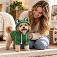 thumbnail image 4 of Frog Shape Hoodie Warm Fleece Cat Sweatshirt Cute Cartoon Animal Costume Autumn Winter For Small, 4 of 4