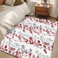 thumbnail image 4 of Area Rugs 2.7'x5', Red Grey Botanical Carpet for Living Room Bedroom Dining Room, Spring Floral Summer Farmhouse Throw Kitchen Rugs Non Slip Washable Rectangle Indoor Outdoor Rugs, 4 of 8