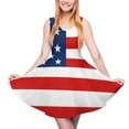 thumbnail image 2 of 2024 Gift Clothes Summer Hot Dress Skate Wear Street Sleeveless Women Dresses Kawaii Stripe Red Blue July of 4th Dress Flag American, 2 of 7