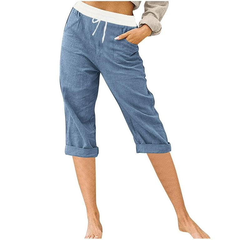 Stretch capris with pockets deals