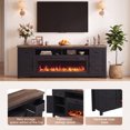 thumbnail image 4 of Sonegra 95" Fireplace TV Stand, Entertainment Center for TVs Up to 100”, TV Console with Storage Cabinets, Media Console for Living Room, Black TV Stand and Black Fireplace, 4 of 7
