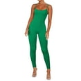 thumbnail image 2 of Jumpsuit Women Workout Seamless Jumpsuit Yoga Ribbed Bodycon Spaghetti Strap Leggings Romper,Green Women'S Polyester Jumpsuit 2XL, 2 of 8