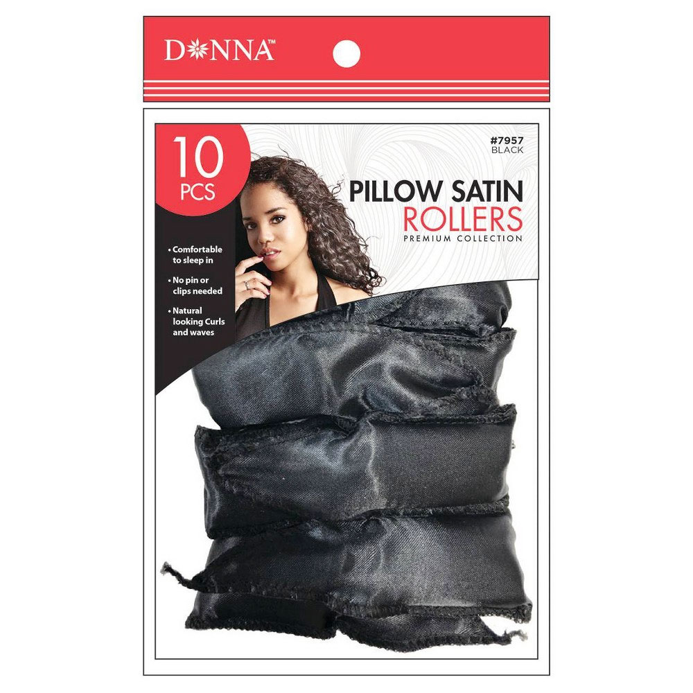 Donna Collection Satin Pillow Hair Rollers, 10/PK,Pack of 2