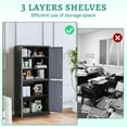thumbnail image 6 of Letaya Metal Storage Cabinets with Lock Door and Shelves, Steel Garage Tool Cabinets for Home,Office, Warehouse,Lockers(71"-Black Gray), 6 of 17