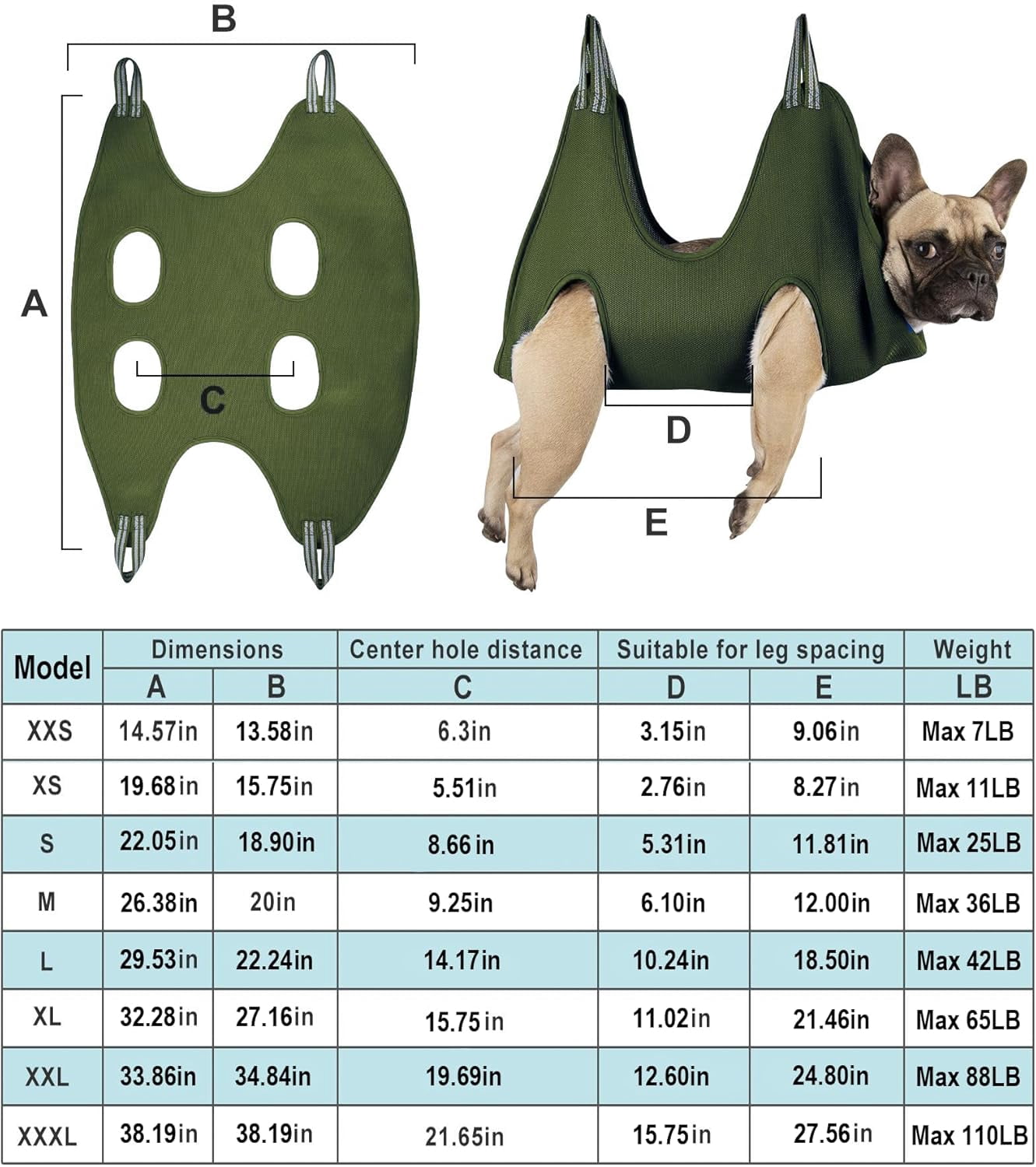 Product Image 10 in 1 Pet Grooming Hammock Harness with Nail Clippers/Trimmer, Nail File, Comb,Breathable Dog Hammock Restraint Bag, Dog Grooming Sling for Nail Trimming/Clipping