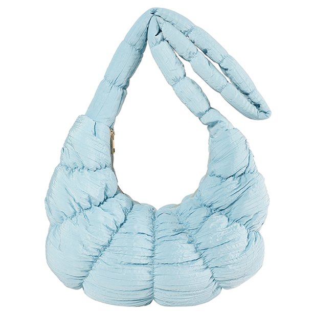 Bolso plisado para axila para mujer, bolso acolchado para axila, bolso de hombro de nube a la moda de gran capacidad, bolso acolchado de algodón de Color sólido