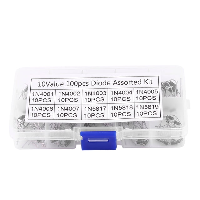 100pcs 10Values Rectifier Diode Assortment Electronic Kit 1N4001~1N4007 1N5817~1N5819 With Box