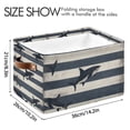 thumbnail image 4 of Yayeee Canvas Storage Basket with Handles for Shelves Fabric Bins Closet Organizer, Dark Sharks, 4 of 8