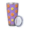 thumbnail image 2 of Balery Yellow Lemon And Orange Pattern 20oz Insulated Car Cup with Dual Drink Lids, Stainless Steel Travel Mug Eco-Friendly and Leak-Proof-Straw Three-piece Set, 2 of 8