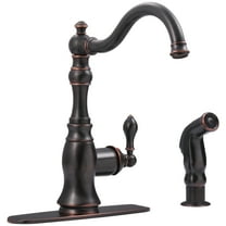 Fontaine Bellver 2 or 4 Hole, Single Handle Traditional Kitchen Faucet with Side Spray