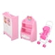 thumbnail image 2 of Conjunto de armario para casa de muñecas, divertido e innovador modelo de gatito, cochecito de bebé, conjunto de armarios en miniatura para accesorios de casa de muñecas, color rosa, 2 of 14