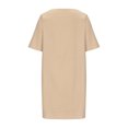 thumbnail image 5 of Ayolanni Plus Size Dresses for Women Beige Short Sleeve Solid Midi Dresses Warm Dresses for Women L, 5 of 6