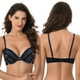 thumbnail image 3 of Curve Muse Women's Plus Size Push Up Add 1 Cup Underwire Perfect Shape Lace Bra-2PK-Pink,Navy-34DD, 3 of 7