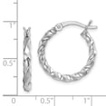 thumbnail image 2 of 925 Sterling Silver Torsadée 3x20mm Boucles d'Oreilles Rondes, 2 of 6
