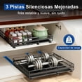 thumbnail image 3 of Organizador de Gabinete Extraíble, Cajones Deslizables para Cocina, sin Necesidad de Perforar, Ancho Ajustable(31 cm-51 cm), con Pegatinas Adhesivas Nano Fijas (Negro Grande y Pequeño), 3 of 7